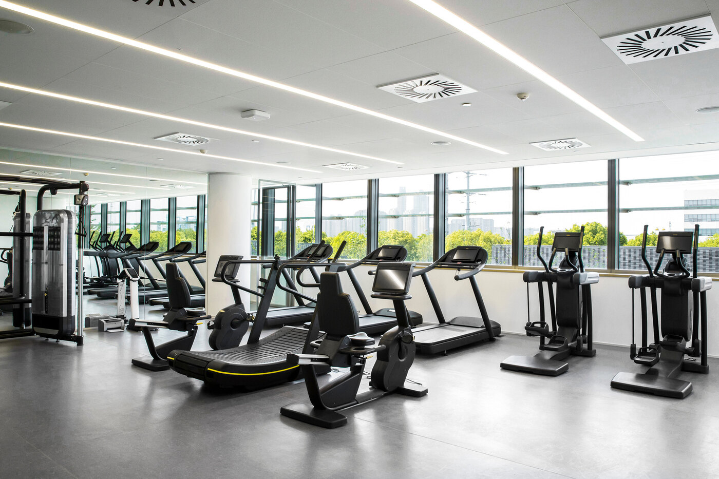 Fitness centre equipment under maintenance