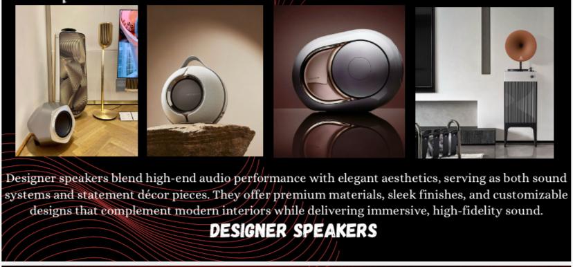 Designer speakers that blend high-end audio with elegant décor