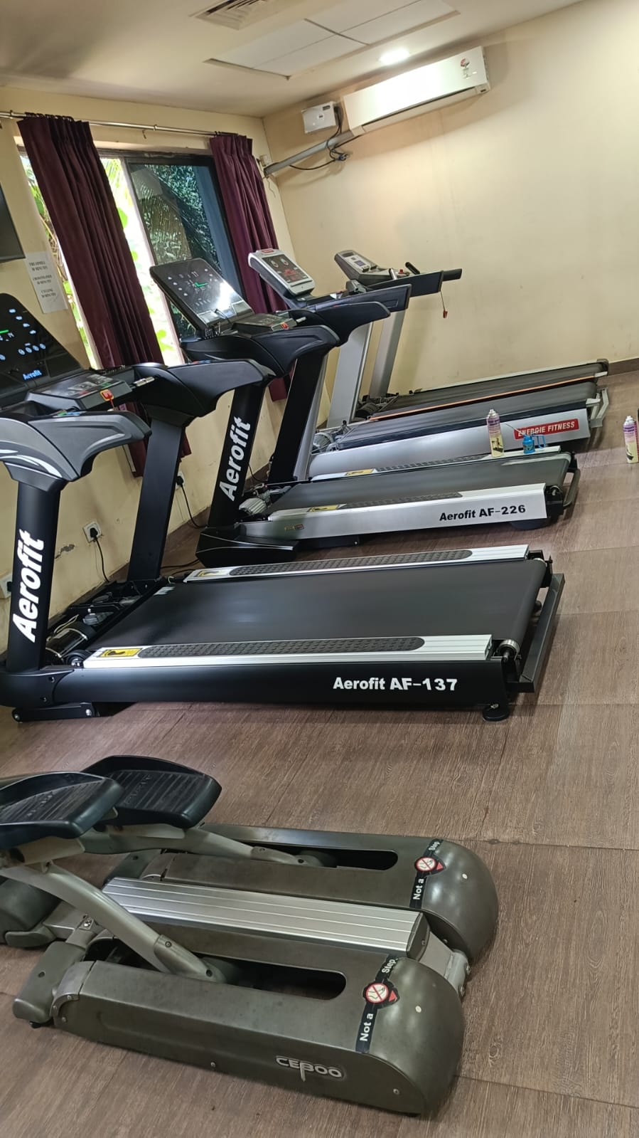 Ladies fitness studio with treadmills at Water Club